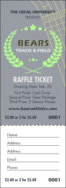 Track and Field Raffle Ticket