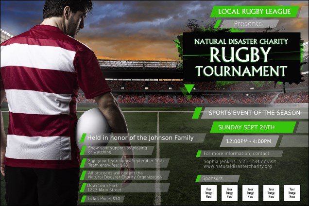 Local Rugby Fixture Poster Rugby Stadium Poster