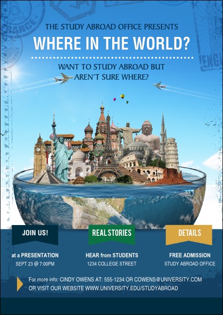 World Travel Postcard Product Front
