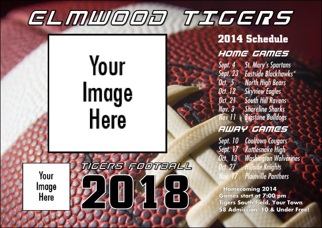 Football Schedule Postcard