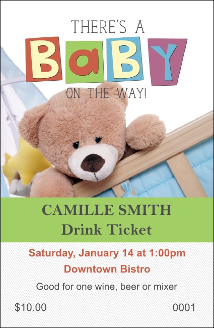 Baby Shower Teddy Drink Ticket