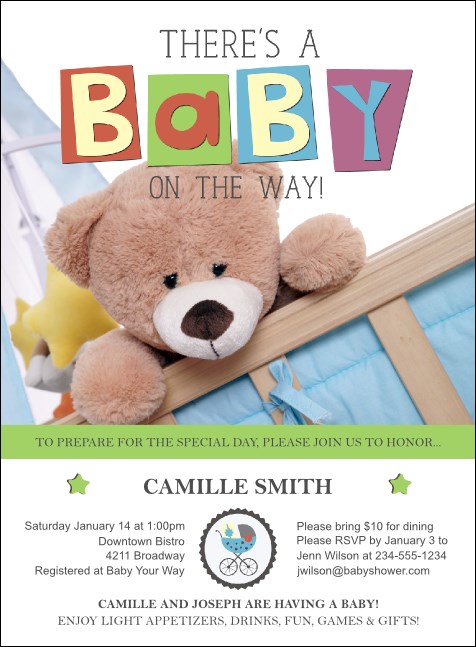 Baby Shower Teddy Invitation