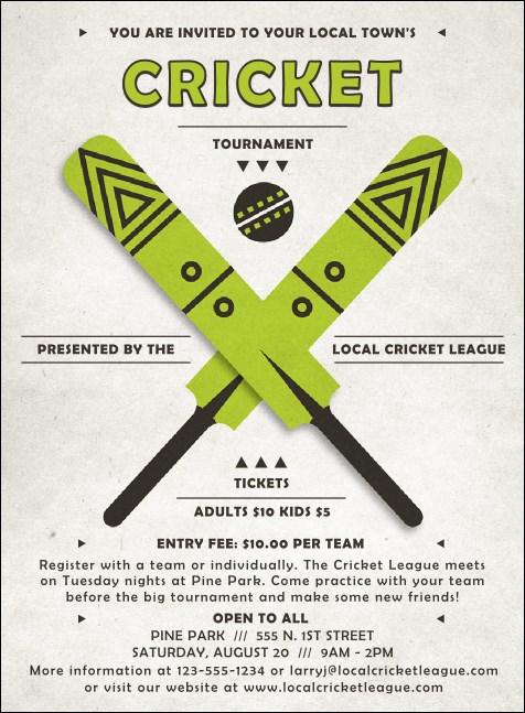 Cricket Invitation Product Front