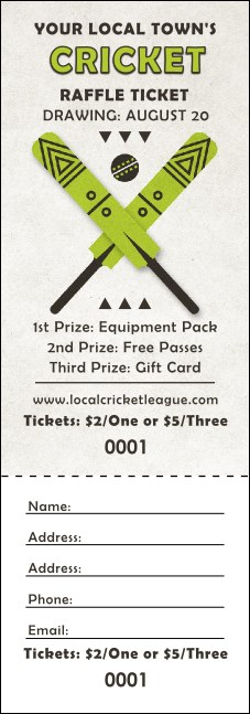 Cricket Raffle Ticket