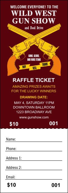 Gun Show Raffle Ticket