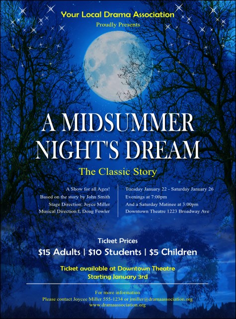 Midsummer Night's Dream Flyer Product Front