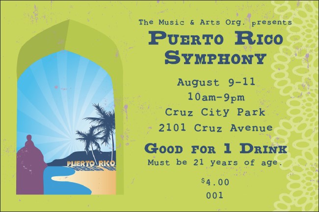 Puerto Rico Drink Ticket Product Front
