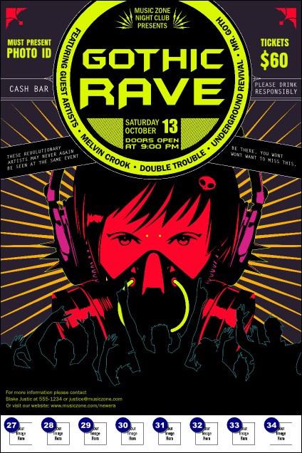 Goth Rave Logo Poster