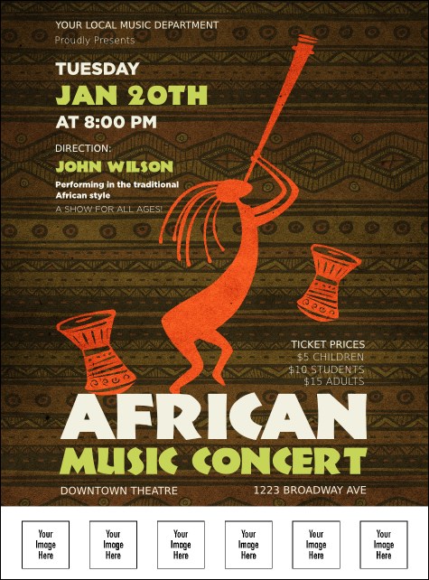 African Music Logo Flyer Product Front