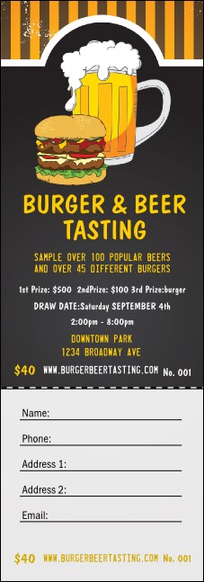 Burgers and Beer Raffle Ticket