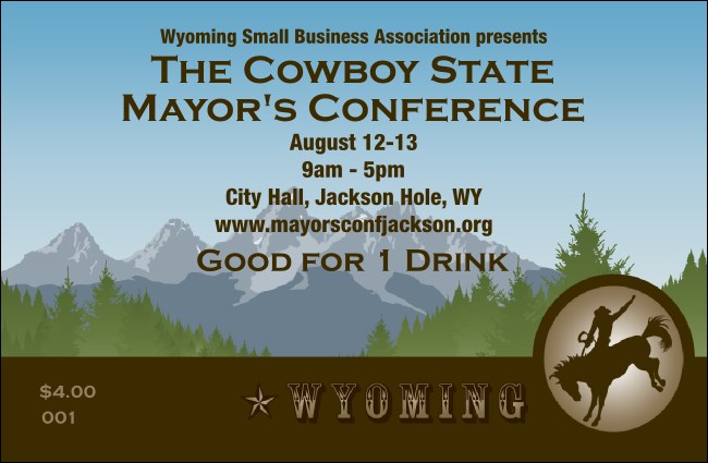Wyoming Drink Ticket Product Front