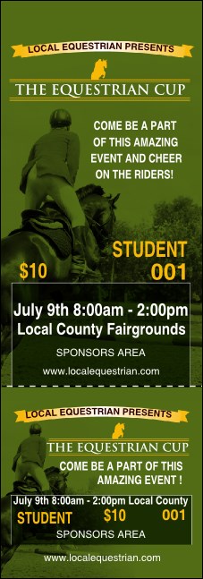 Equestrian Event Ticket Product Front