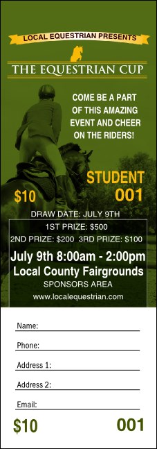 Equestrian Raffle Ticket