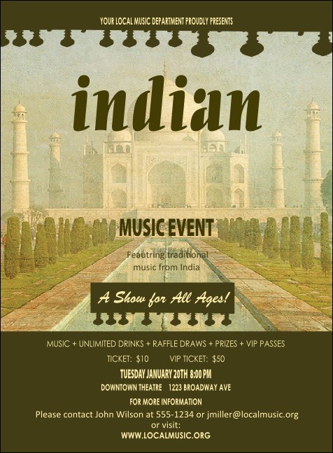 Indian Music Invitation Product Front