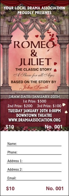 Romeo and Juliet Raffle Ticket