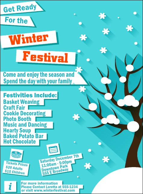 Winter Cut Paper Flyer Product Front