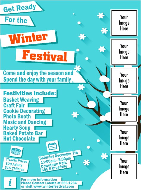 Winter Cut Paper Logo Flyer