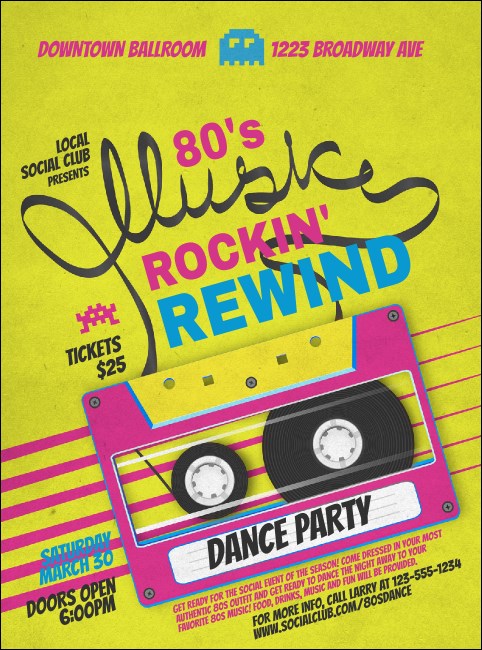 80s Music Flyer Product Front