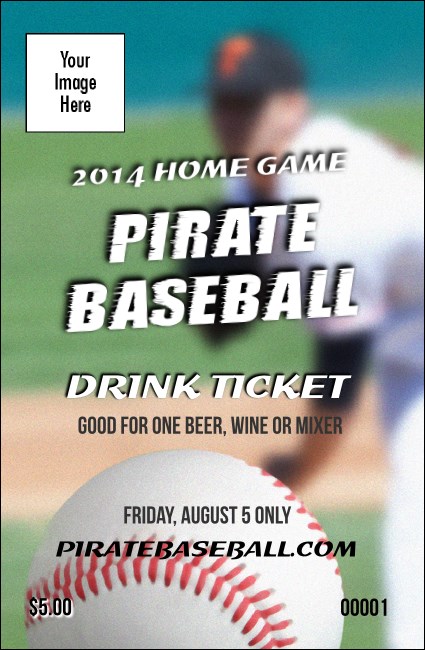 Baseball Schedule Drink Ticket Product Front
