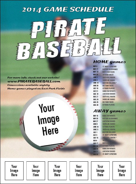 Baseball Schedule Logo Flyer Product Front