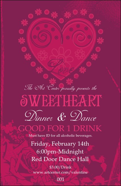 Valentine Heart Drink Ticket