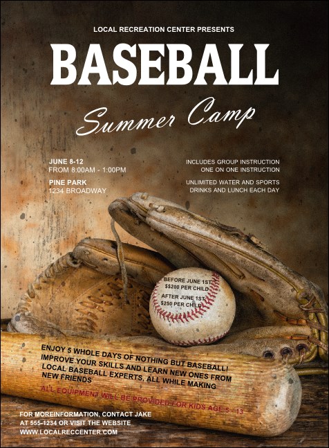 Baseball Camp Invitation