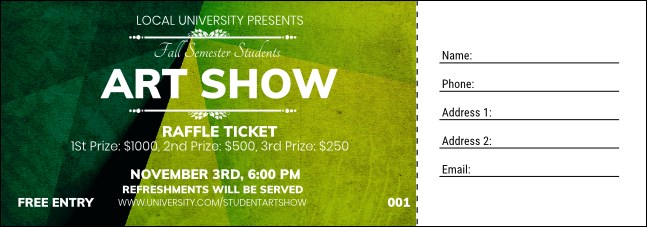 Abstract Raffle Ticket Product Front