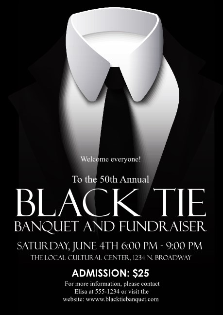 Black-Tie postcard template to customize | Eventgroove