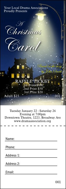 Christmas Carol Raffle Ticket