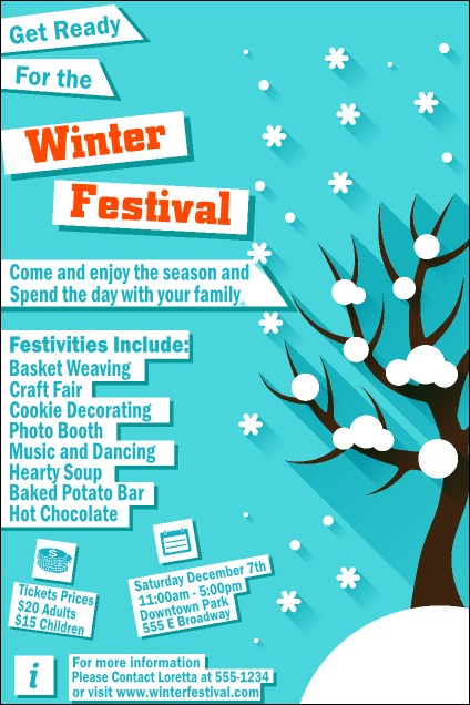 Winter Cut Paper Poster