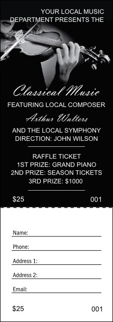 Classical Music Raffle Ticket