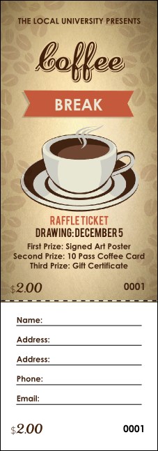 Coffee Raffle Ticket