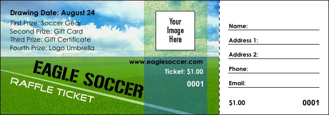 Soccer Schedule Raffle Ticket Product Front