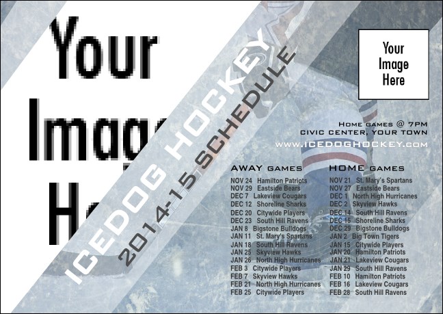 Ice Hockey Schedule Postcard