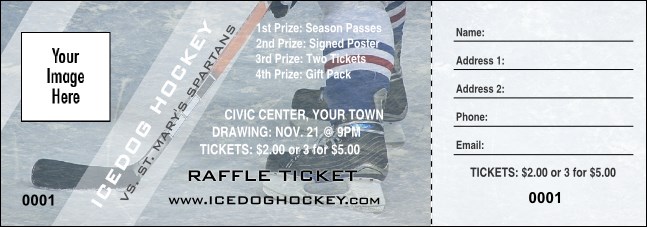 Ice Hockey Schedule Raffle Ticket Product Front
