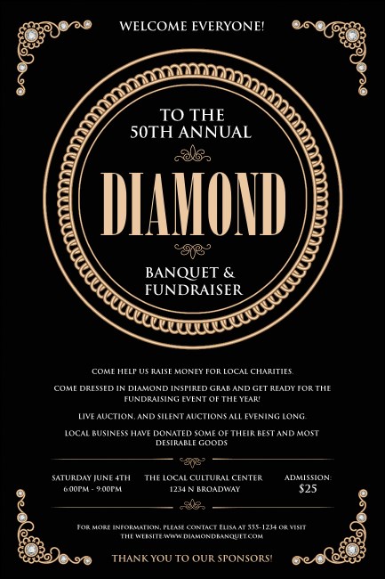 Diamonds Black Poster