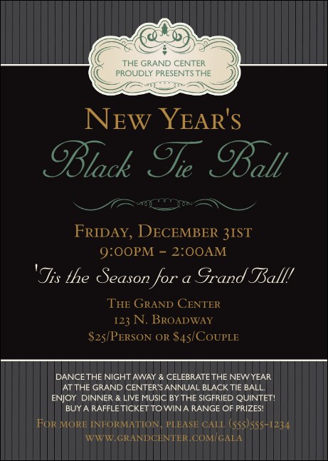 Classic Black Pinstripe Club Flyer Product Front
