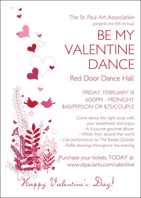 Valentine Love Birds Club Flyer