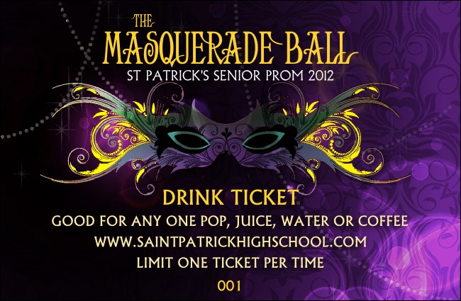 Masquerade Ball Drink Ticket