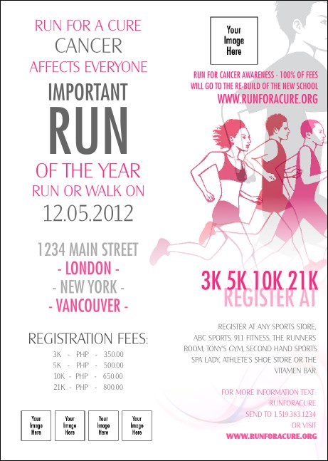 Run for a Cause Pink Club Flyer