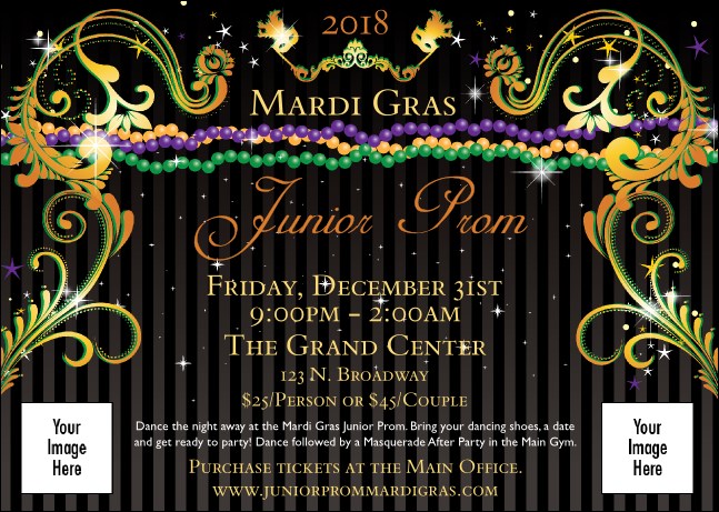 Mardi Gras Beads Club Flyer