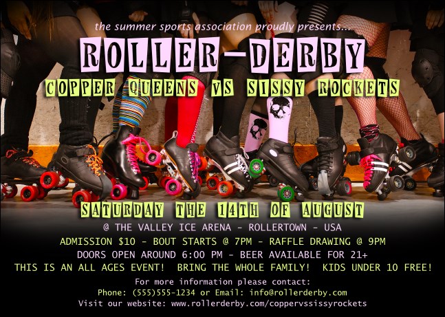 Roller Derby Legs Club Flyer Product Front