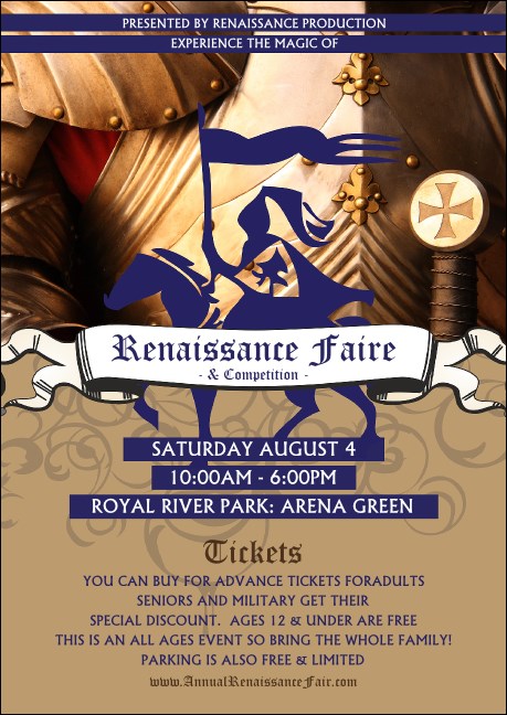 Renaissance Faire Armor Club Flyer