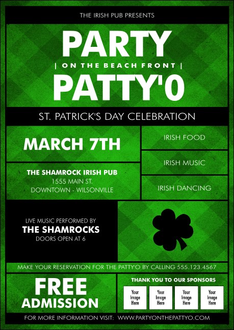 St. Patrick's Day Plaid Club Flyer