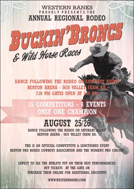 Bucking Bronco Rodeo Club Flyer Product Front