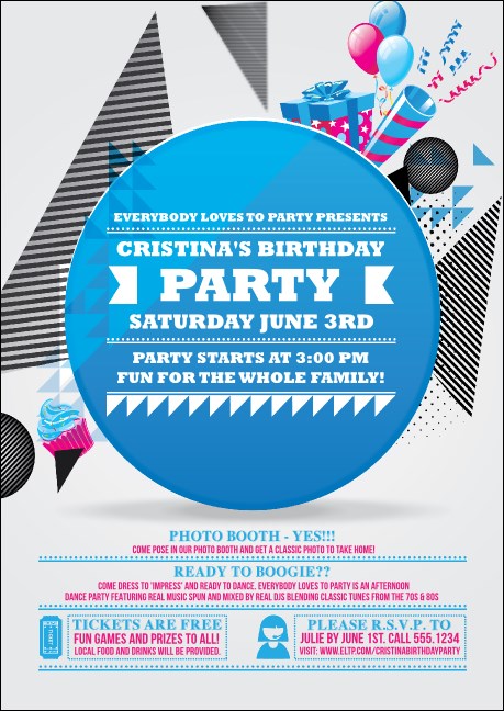 Birthday Party Geometric Club Flyer