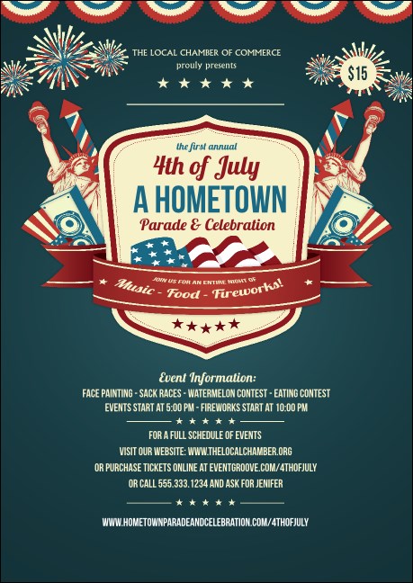 Fourth of July Freedom Blue Club Flyer