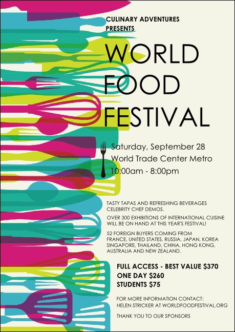 World Food Festival Club Flyer Product Front