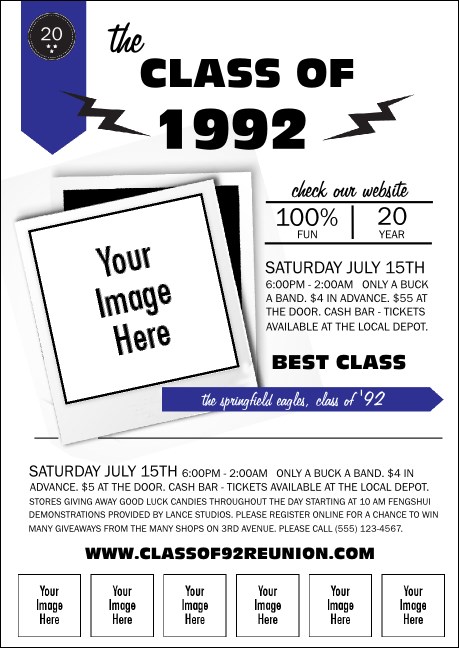Class Reunion Mascot Blue Club Flyer Product Front