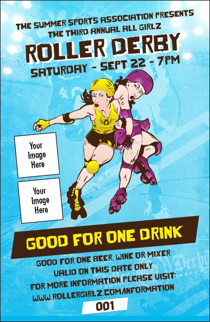 Roller Derby Jammer Drink Ticket